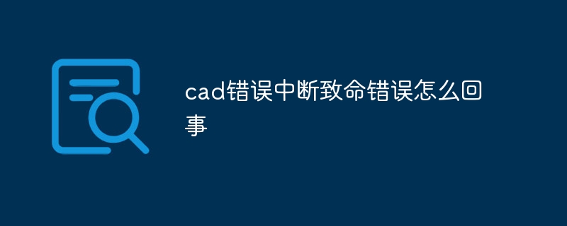 cad错误中断致命错误怎么回事